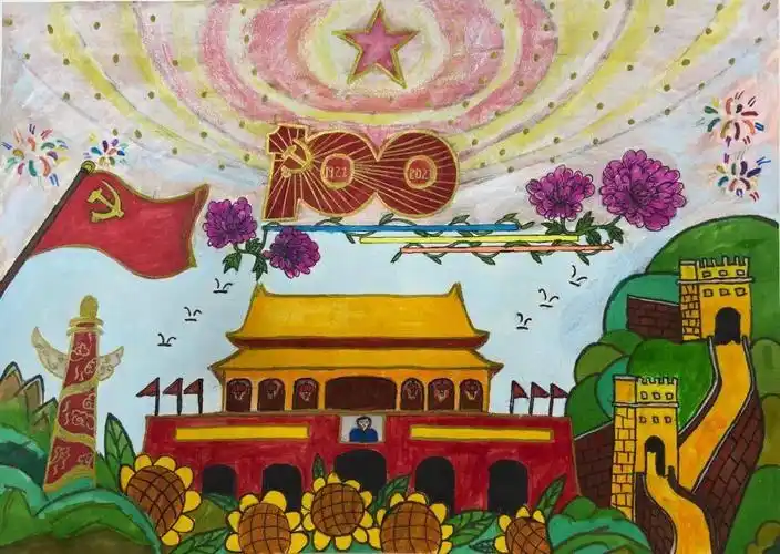 献礼建党百年|书林校区"童心向党"优秀绘画作品展第一期_美术组