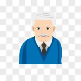 卡通手绘老人头像形象免抠元素