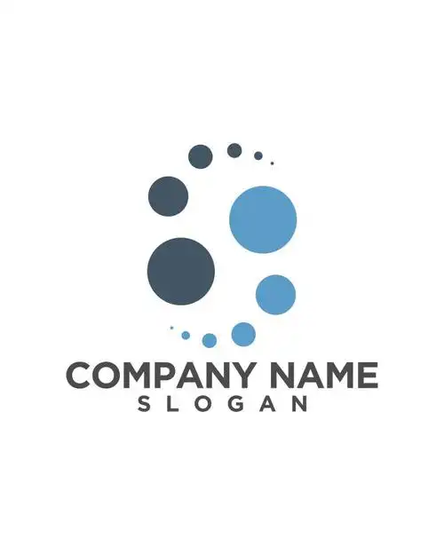 创意蓝色几何圆点标志设计矢量
