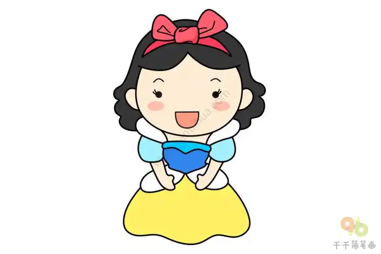 白雪公主简笔画怎么画