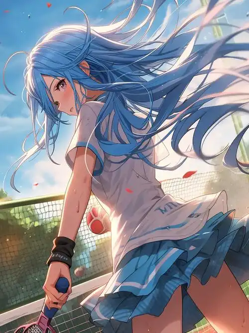 打个网球,一起啊!#二次元 #清纯甜美 #美少女 #大长腿  - 抖音