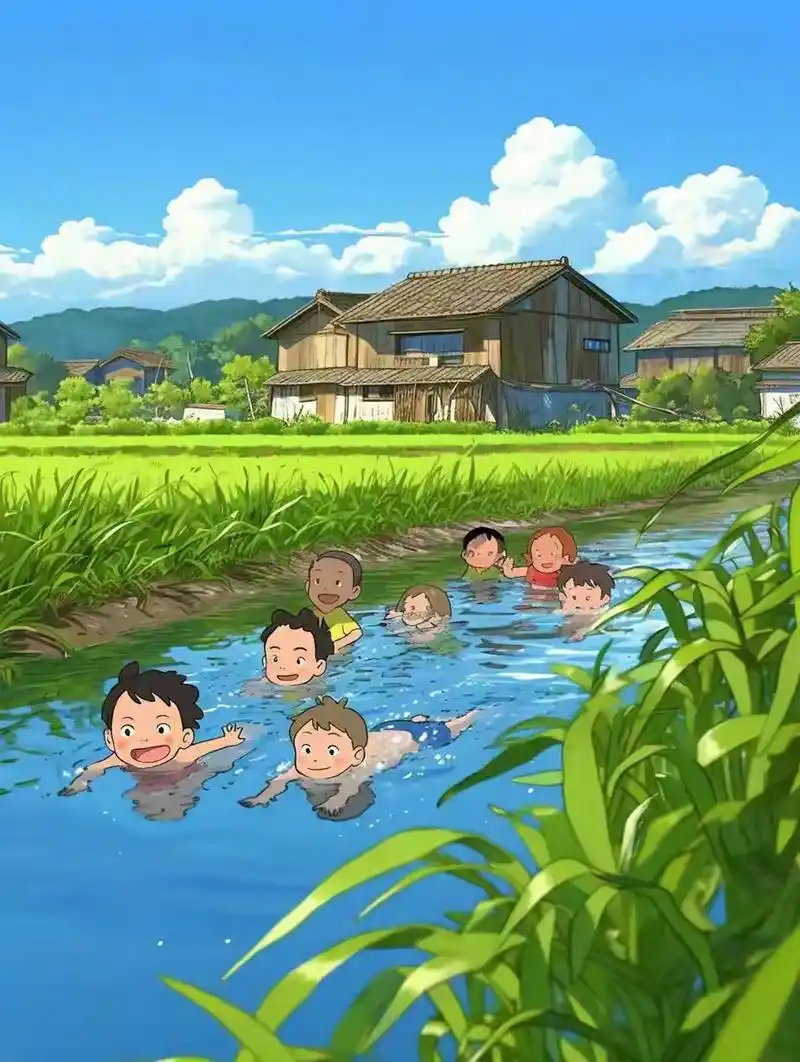 立夏了, 儿时的夏天是这样的,天蓝,水清,云白!