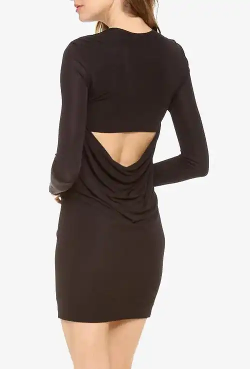 美女露背装黑色晚宴服黑色小礼服