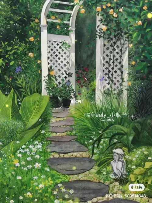 感谢@freely_小瓶子,把我家花园画得仿佛坠入爱丽丝梦游仙境一般美好.