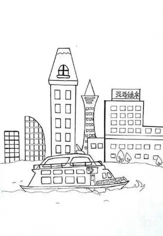 美丽城市我的家简笔画