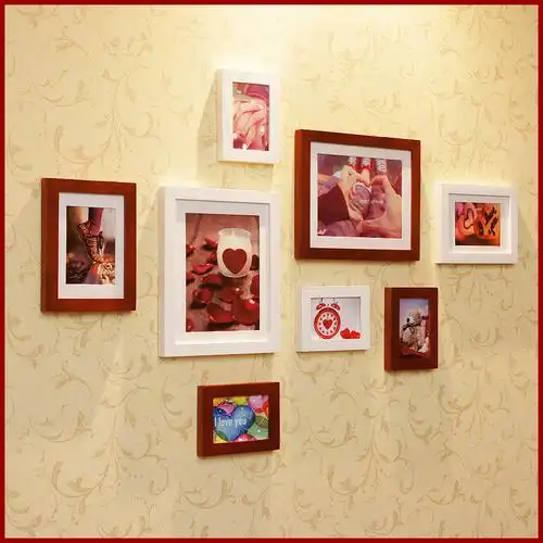 照片组合相片相框墙面创意实木密斯