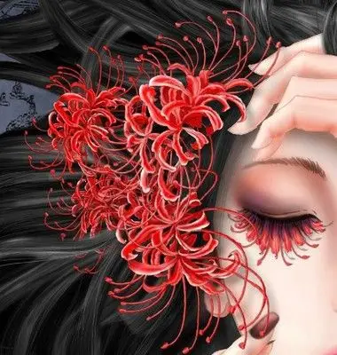 彼岸花人物女性半脸钻石画