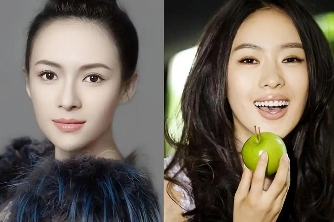 一直都说章子怡和童瑶长得像?今天算是站一起了,你们说了算!