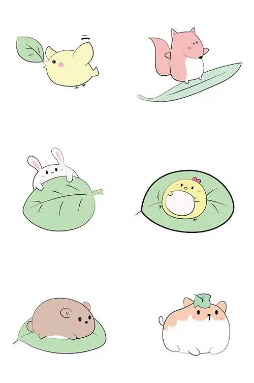 卡通玩耍的小动物作套图