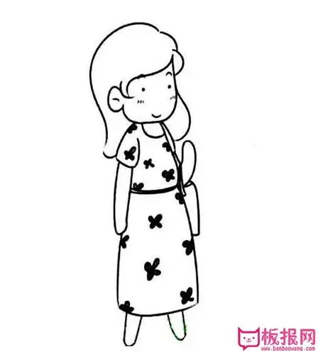 我的妈妈简笔画全身漂亮的妈妈2