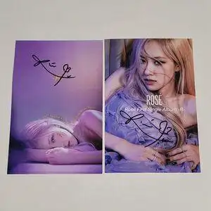 blackpink 朴彩英 solo《r》亲笔签名 6寸签名照片 12寸签名海报