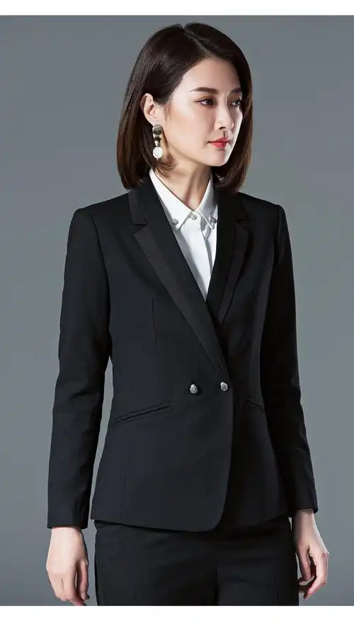 黑色正装女套装大学生职业装春秋季休闲时尚气质商务面试女士西装