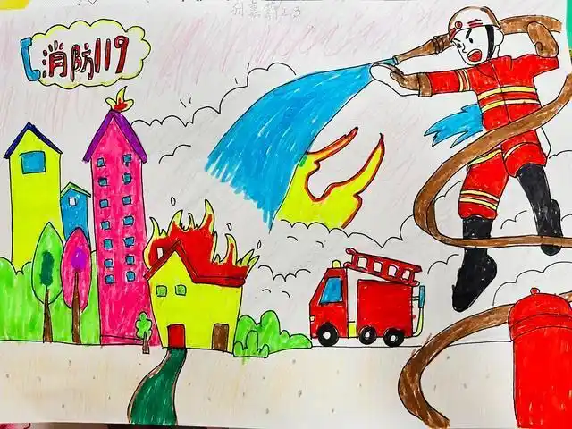 绘画:消防安全人人有责|烟台中小学生"才艺秀"作品征集