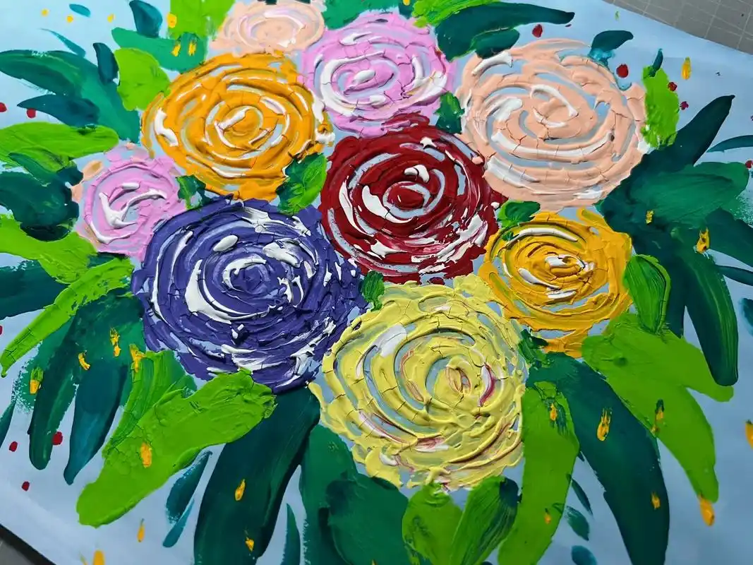 超简单的儿童水粉画厚涂堆积法