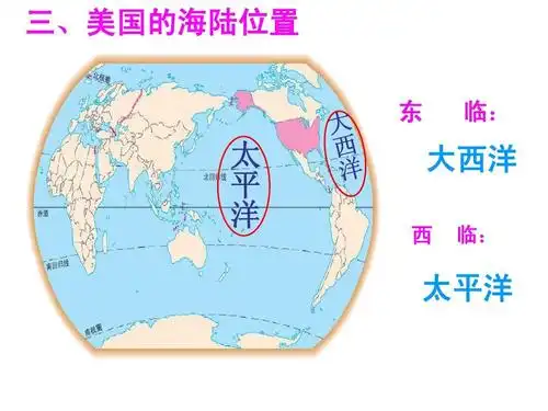 政史地 最新人教版七年级地理下册《美国》课件ppt 三,美国的海陆位置