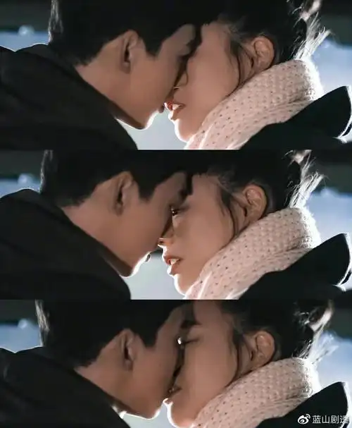 白敬亭屏幕初吻亲到马思纯鼻子上了
