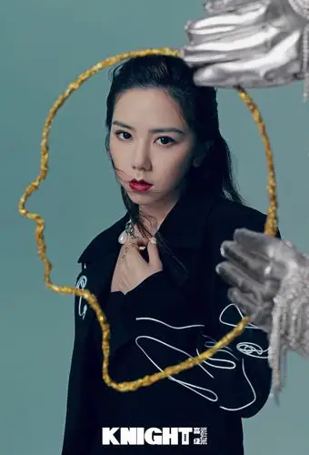 邓紫棋鎏金唇妆酷飒写真图片19