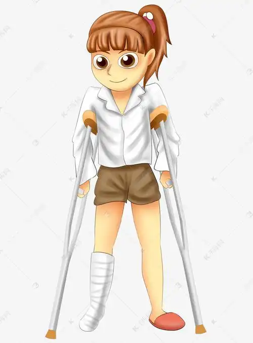 脚部受伤女孩