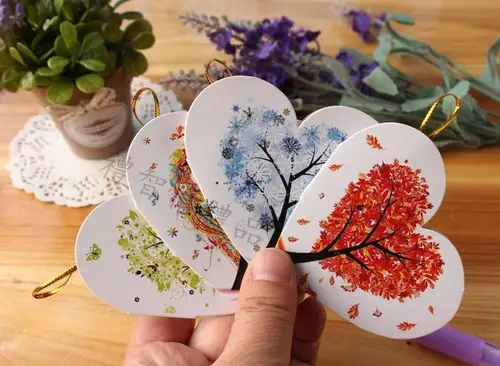 心意小卡片卡纸心形韩国创意母节贺卡爱心形小卡片祝福春节贺卡活动