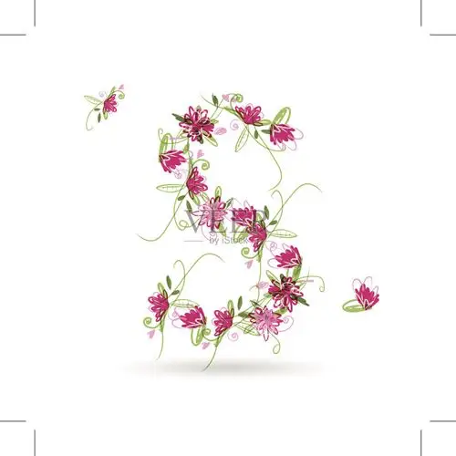 花卉字母s为您的设计