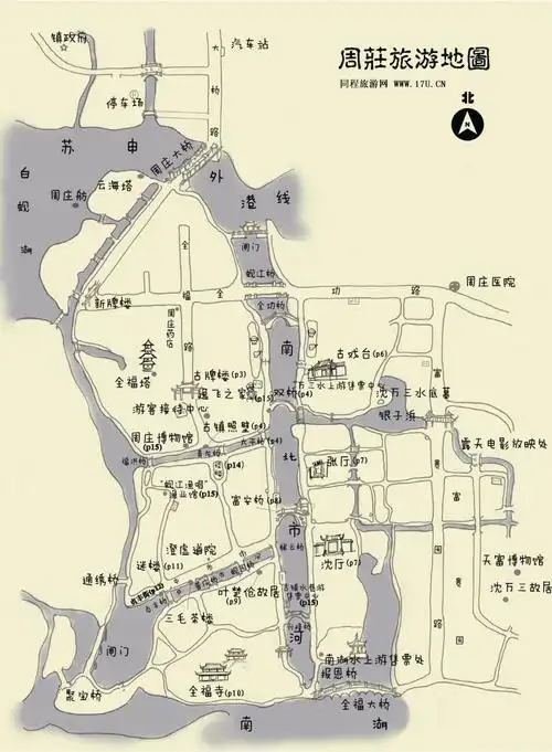 苏州周庄地图