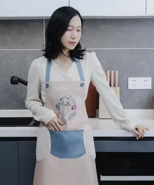 围裙家用厨房防水防油工作服女定制logo新款2020时尚做饭围腰 (买一送