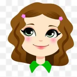 手绘卡通女孩卷发