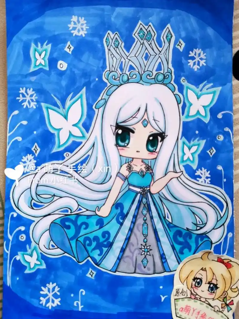 迷你世界叶罗丽冰公主简笔绘画画的日常教程 原创(第53个) 迷你世界