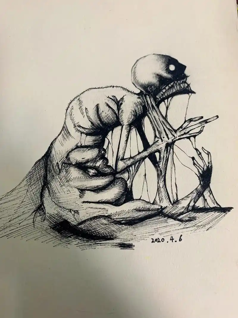 发现之前2020年画的.(恐惧系合集)  - 抖音