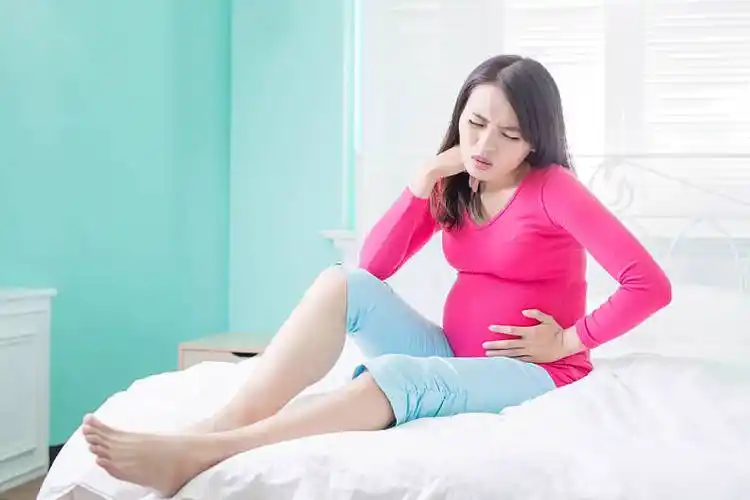 怀孕,女人,感觉,痛苦,床_高清图片_全景视觉