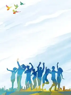 春天矢量渐变活力青春五四青年节背景素材