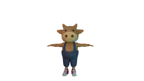 卡通小牛模型(pbr)