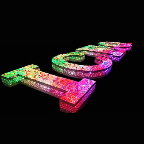 彩色发光字 不锈钢炫彩字厂家