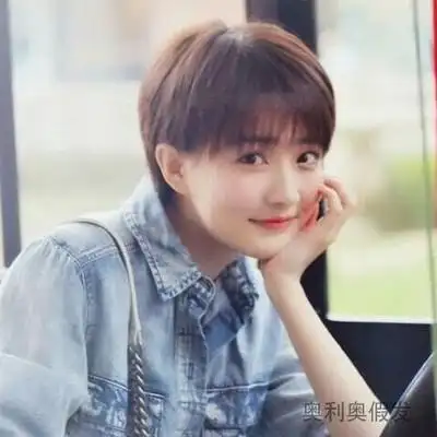 女超短发时尚潮流帅气中性短卷发气质修脸自然仿真头套整顶假发