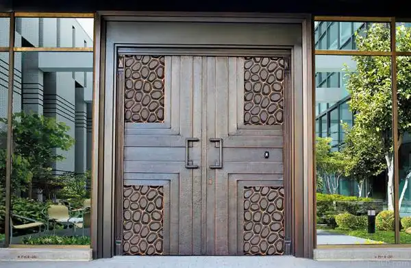 推拉金属铜门单开门推拉门豪宅子母铜门中式高端定制入户门别墅双开