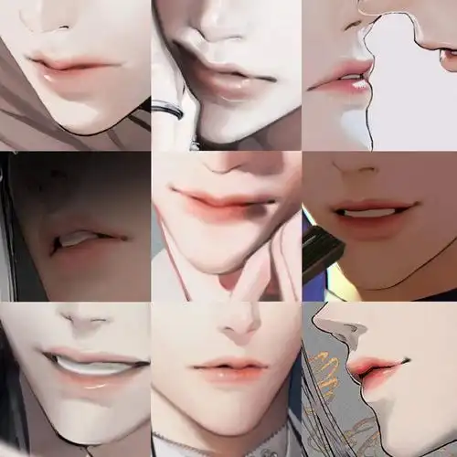 禁欲系嘴唇画法92都是美男子,.