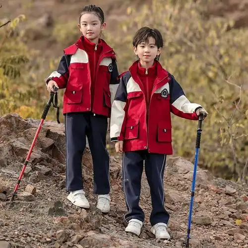 冲锋衣校服初中生 高中学生班服套装冬季校服小学生加厚初中三件套酒
