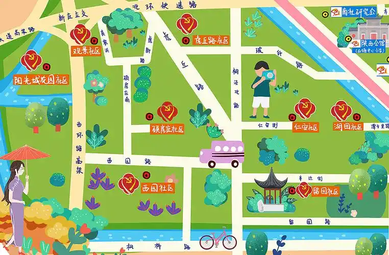 虎丘街道手绘地图