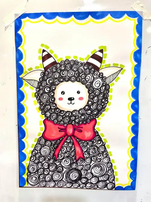 创意儿童画  #儿童画  #创意线描  #少儿创意美术