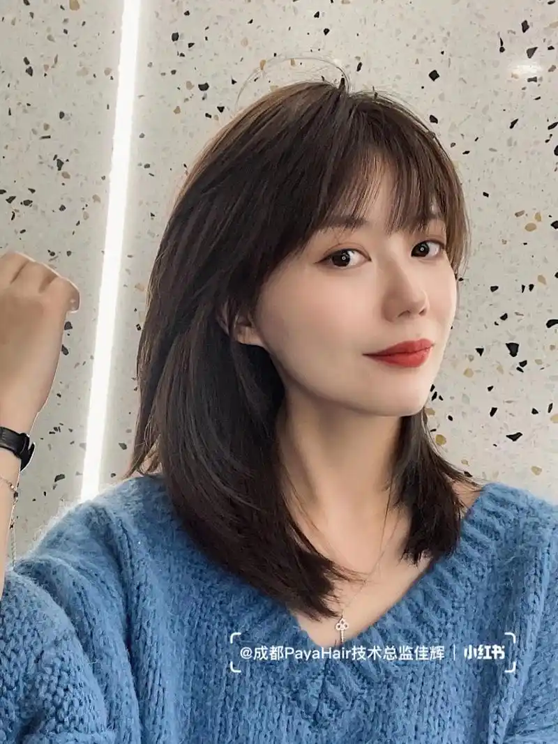 減龄中长发锁骨发,少女感十足～ 甜美女生发型参考,清新甜美很有活力