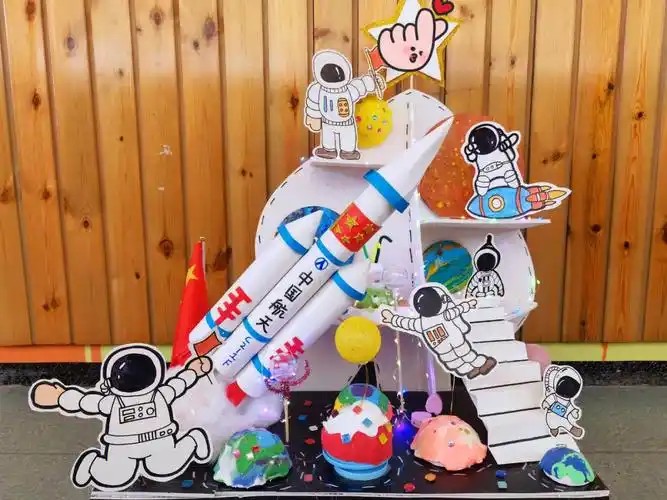航空航天主题飞船星空宇宙手工绘画制作