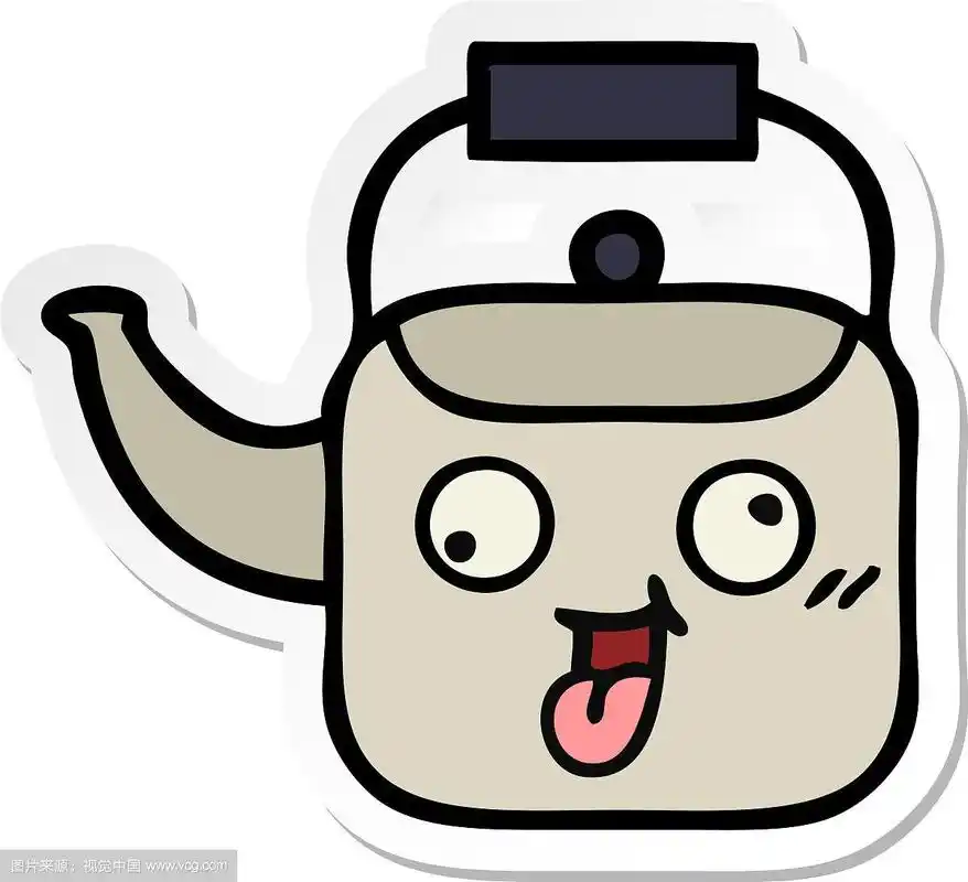 可爱的卡通水壶贴纸