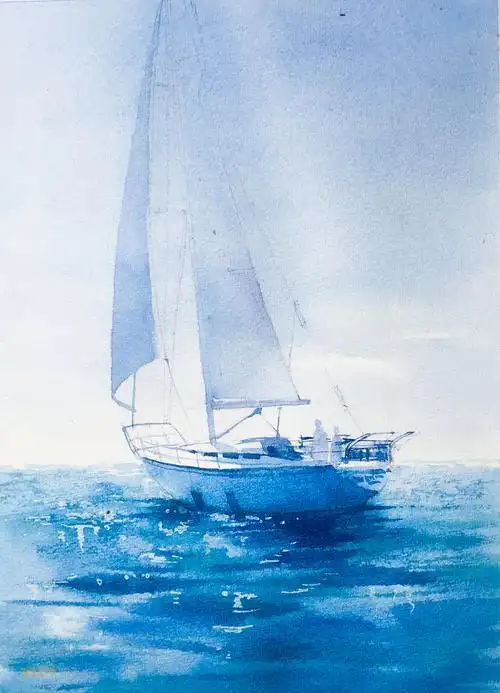 水彩画作 —帆船