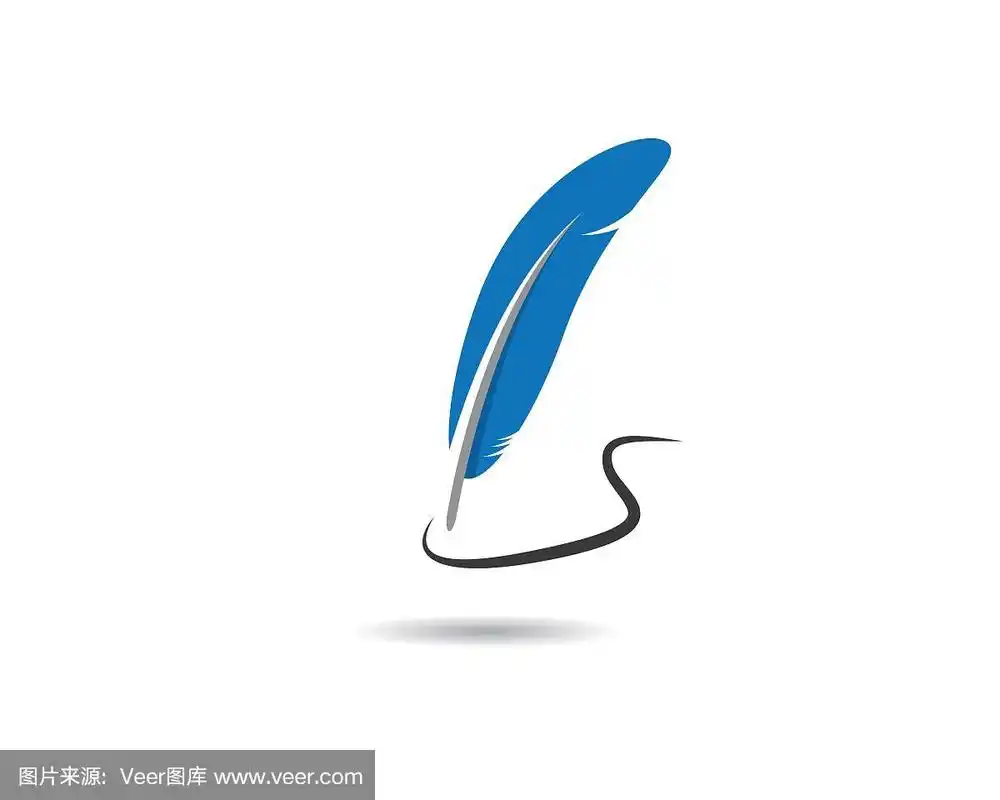 羽毛符号矢量图标