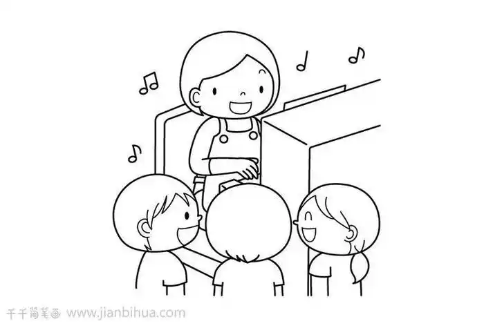 音乐符号儿童简笔画音乐教室简笔画简单漂亮音乐美感的简笔画0532