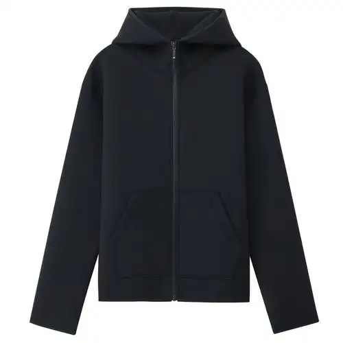 男装棉混拉链卫衣连帽