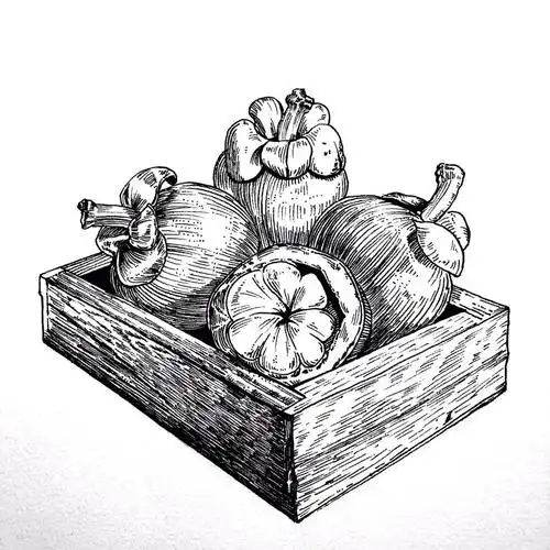 静物写生线描山竹