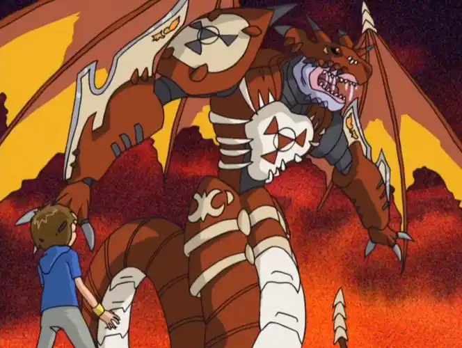 数码宝贝第三部34|堕天地狱兽杀死狮子兽,启人愤怒的进化,破灭魔龙兽