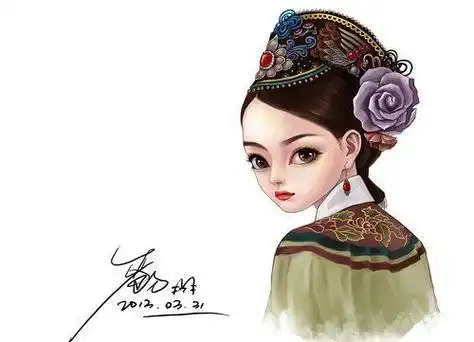 甄嬛的卡通简笔画