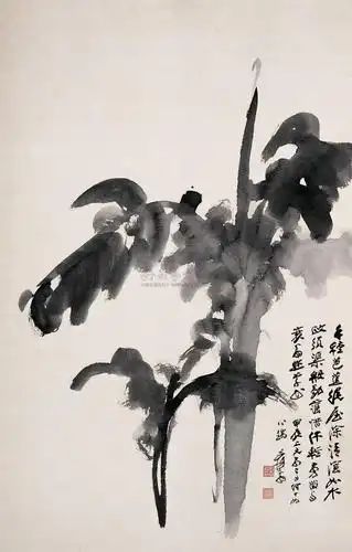 148 近现代 水墨芭蕉 立轴